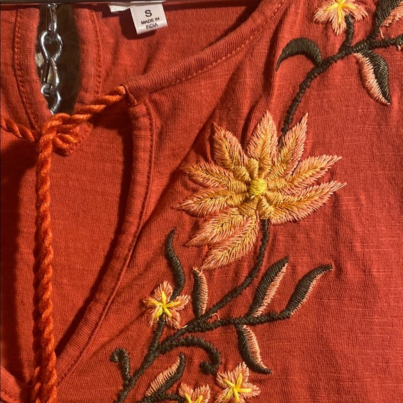 Embroidered Rust Top - Picture 3 of 8